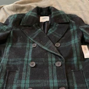 Xs plaid peacoat new with tags